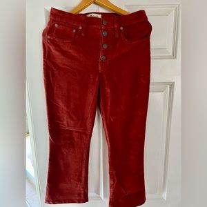 Madewell cropped Cali Demi Boot corduroy pants